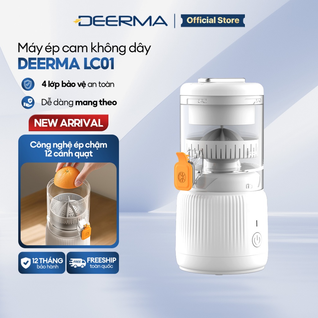 Máy ép cam không dây Deerma LC01 sạc USB, nhỏ gọn dễ dàng mang theo - Bảo hành 12 tháng