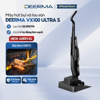 Máy hút bụi lau sàn Deerma VX100 Ultra S lực hút 22.000pa tự động làm sạch và sấy khô ở nhiệt độ cao – BH 12 tháng