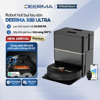 Robot hút bụi lau sàn đa năng Deerma X80 Ultra phiên bản nâng cấp lực hút 23.000Pa tự động sấy khô giẻ lau – BH 24 tháng