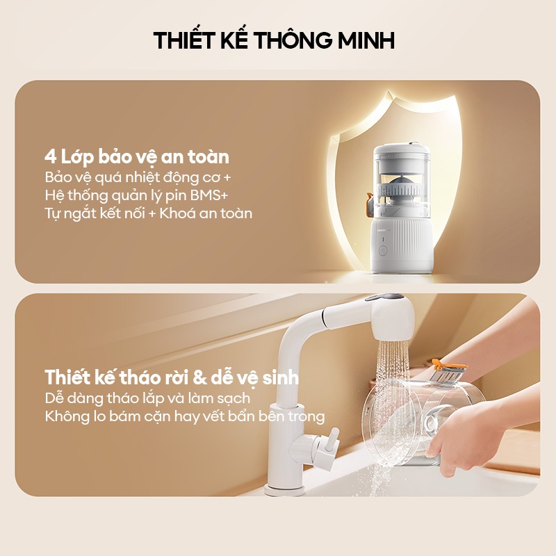 Máy ép cam không dây Deerma LC01 sạc USB, nhỏ gọn dễ dàng mang theo - Bảo hành 12 tháng - Ảnh 8