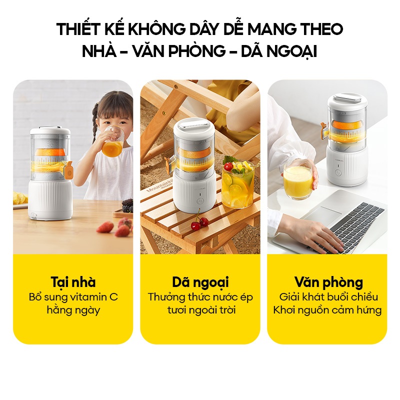 Máy ép cam không dây Deerma LC01 sạc USB, nhỏ gọn dễ dàng mang theo - Bảo hành 12 tháng - Ảnh 7