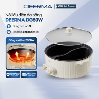 Nồi lẩu điện đa năng 2 ngăn Deerma DG50W chống dính, dung tích lớn 6L công suất 2000W – Bảo hành 12 tháng