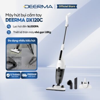 Máy hút bụi cầm tay Deerma DX120C lực hút 16000pa, công suất 600W phiên bản màu Trắng – Bảo hành 12 tháng